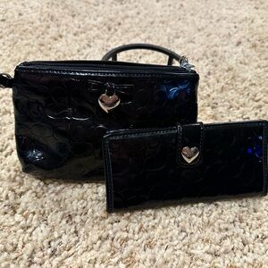 Coach patent leather wristlet and skinny wallet
